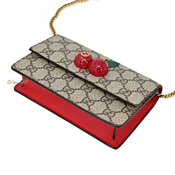 Gucci 481291 GG Supreme Mini Bag With Cherries - Picture 4 of 10